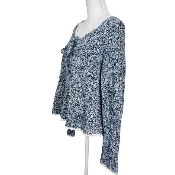 WILDFOX Oxford Queen Melange Long Sleeve Lace Up Neck Sweater Womens Small - Picture 7 of 13